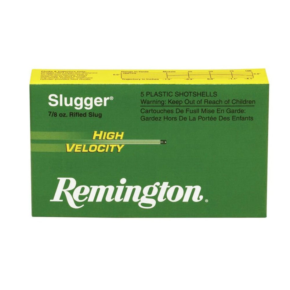 Remington Slugger High Velocity Rifled Slug 20 Gauge 2.75 in / 2.75 in Slug 1/2 oz