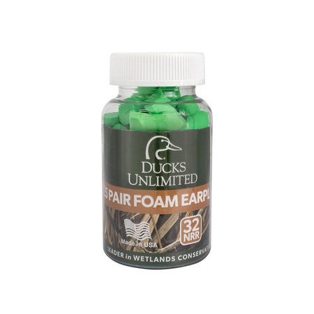 Ducks Unlimited Foam Earplugs 32dB NRR Green 25 Pairs per Jar