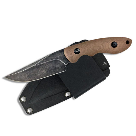 ABKT Elite Shadow Predator Fixed Blade Knife 3.5" Drop Point Brown