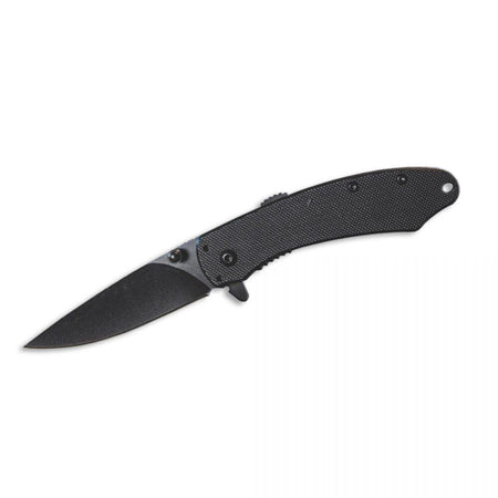 ABKT Elite Ember Folding Knife 2-3/4" Drop Point Blade Black G10 Handle