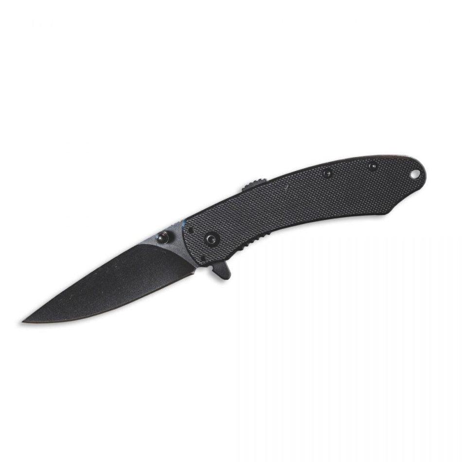 ABKT Elite Ember Folding Knife 2-3/4" Drop Point Blade Black G10 Handle
