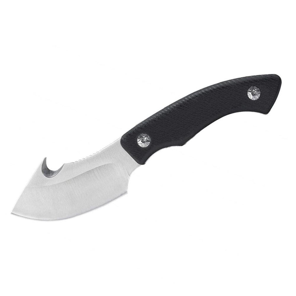 ABKT Elite Grunt Fixed Blade Knife 3-Inch Guthook Black G10 Handle