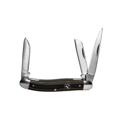 ABKT Cattleman Stockman Cowhand Series Pocket Knife 3 Blades Brown Handle