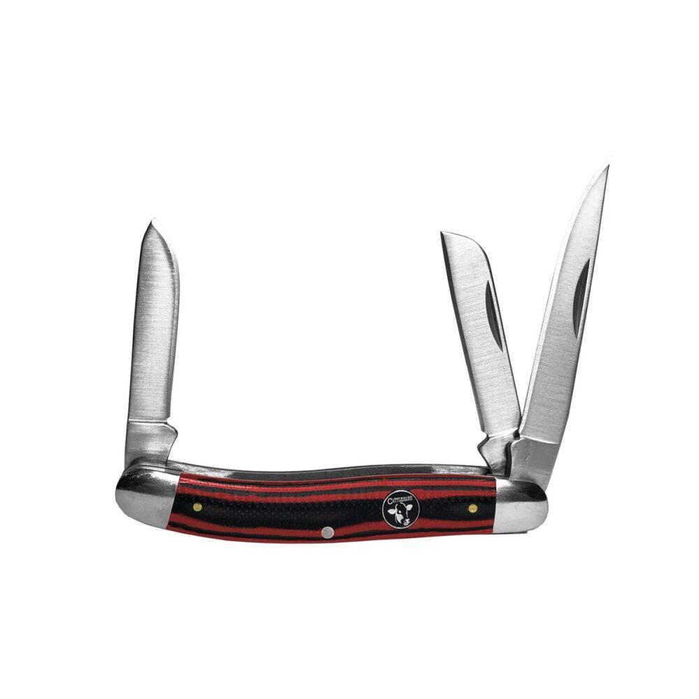 ABKT Cattleman Stockman Cowhand Series Pocket Knife 3 Blades Red Handle