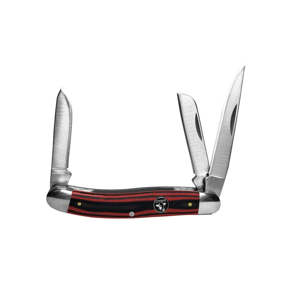 ABKT Cattleman Stockman Cowhand Series Pocket Knife 3 Blades Red Handle