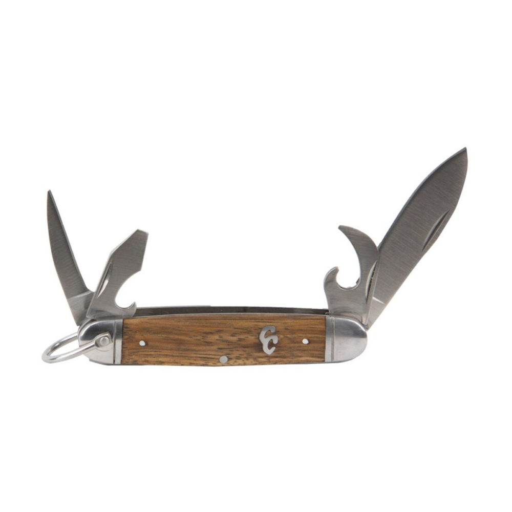 ABKT Cattleman Sagebrush Trailscout Multi-Tool Pocket Knife 2.5" Drop-Point Blade Zebrawood