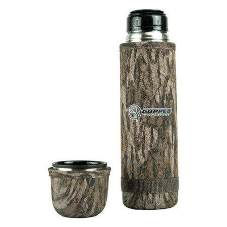 Cupped Hot Cold Camo Thermos 25 oz Mossy Oak Bottomland Insulated
