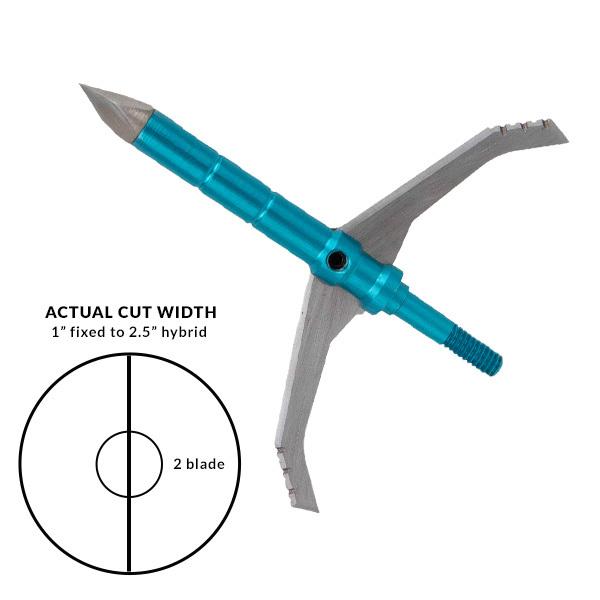Dead Ringer Great White Broadhead 100/125 Grain 2.5" Cut - Blue