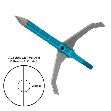 Dead Ringer Great White Broadhead 100/125 Grain 2.5" Cut - Blue