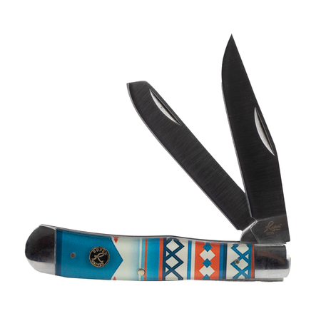 ABKT Roper Trapper Sunset Series Folding Knife 2 Blades Western Acrylic Handle