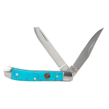 ABKT Roper Peanut Pocket Knife 2 Blades Turquoise Composite Handle