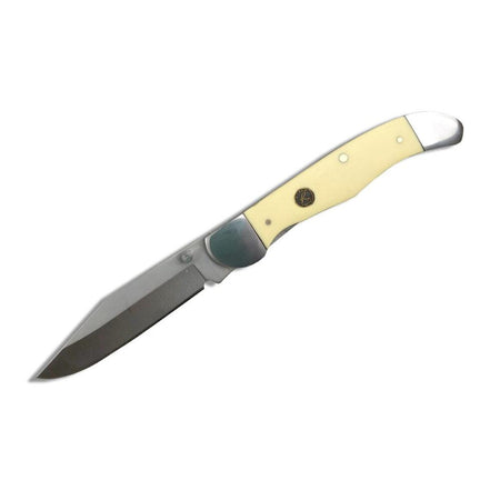 ABKT Roper Pecos Delrin Folding Knife 3" Clip Point Carbon Steel Blade Yellow