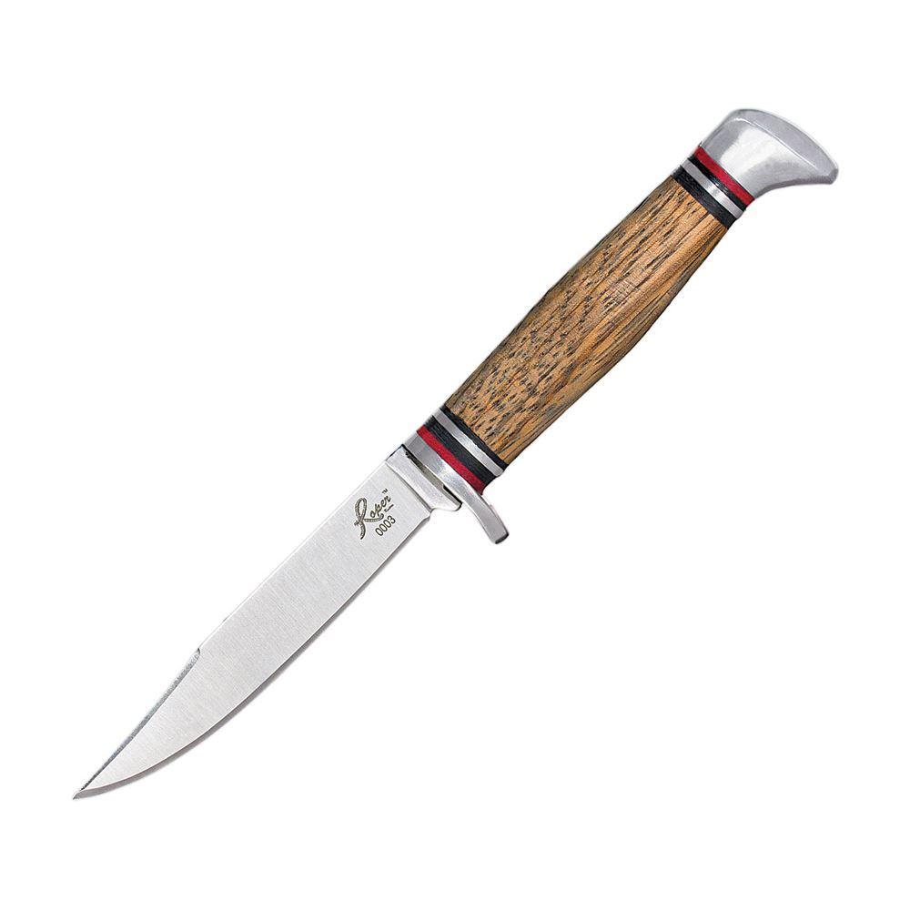 Roper Knives Deadwood Jr. Fixed Blade Knife 3.25" Clip Point Zebra Wood Handle