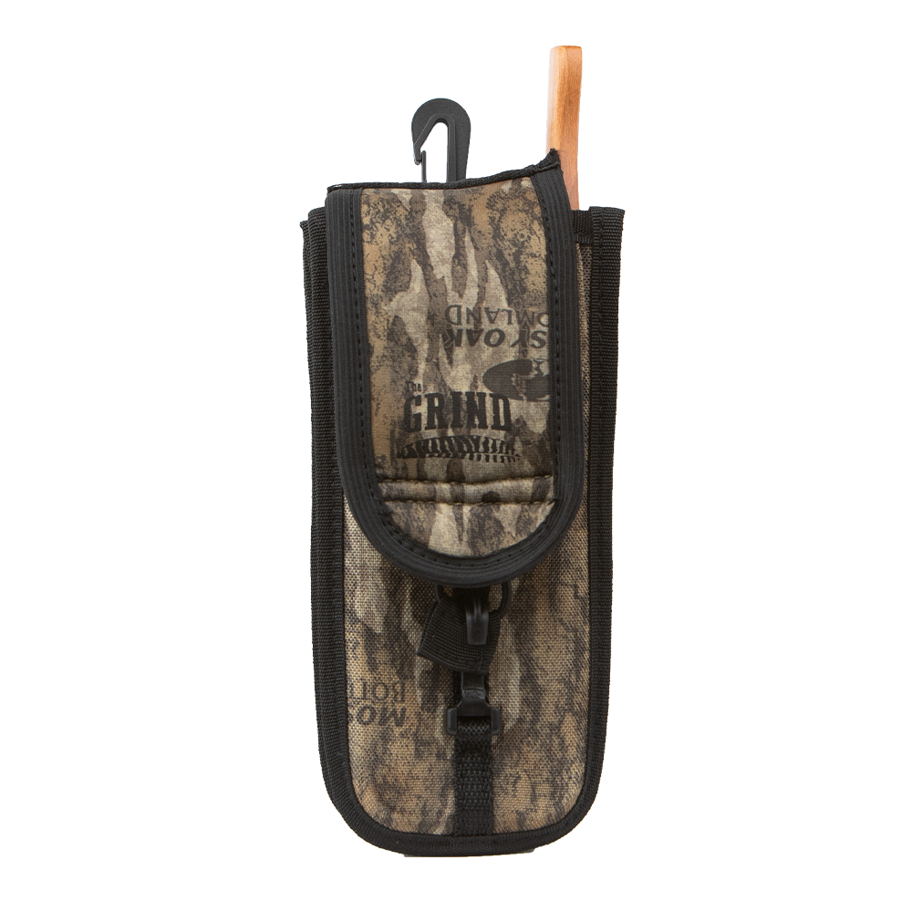 The Grind Box Call Holder Mossy Oak Bottomland Pattern with Accessory Compartment