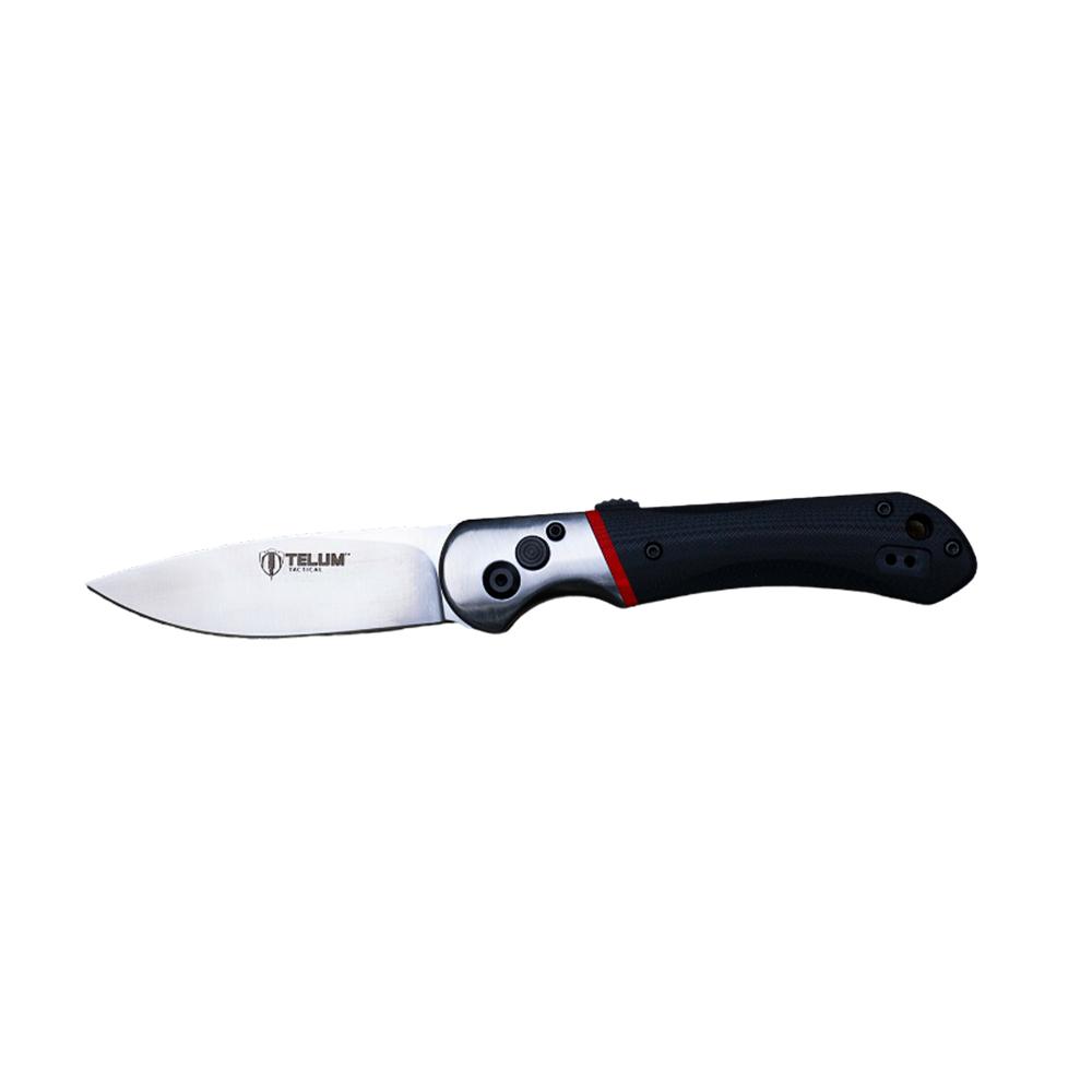 Telum Tremor Automatic Tactical Knife 3.5" S35V Drop Point Black G10
