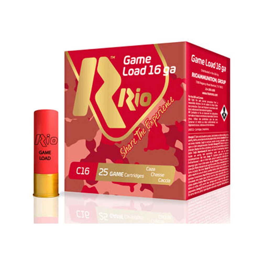 Rio Ammunition Game Load Heavy Field 16 Gauge 2.75 in / 2.75 in #8 1-1/8 oz