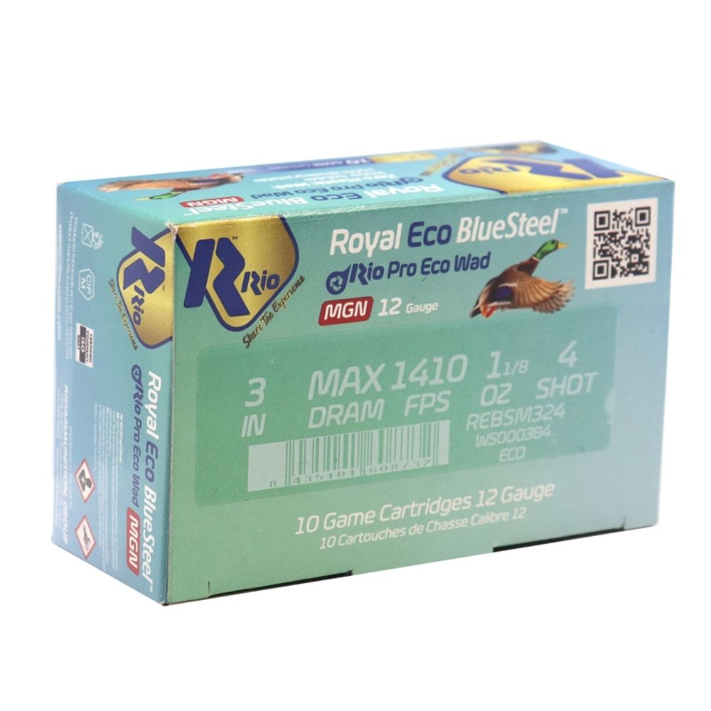 Rio Ammunition Royal ECO BlueSteel Magnum 12 Gauge 3 in / 3 in #4 1-1/8 oz