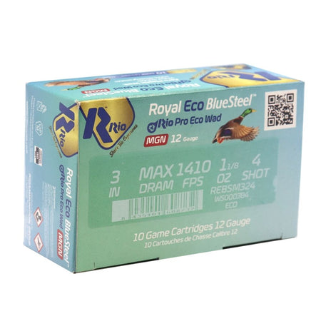 Rio Ammunition Royal ECO BlueSteel Magnum 12 Gauge 3 in / 3 in #4 1-1/8 oz