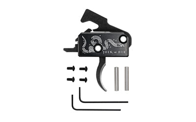 Rise Armament RA-140 SST Join or Die Curved Trigger with Anti-Walk Pins, Black Anodized