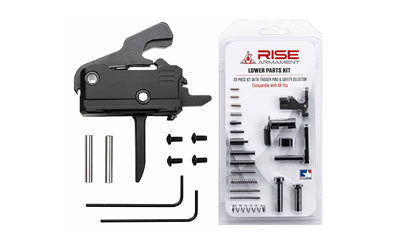 Rise Armament Rave 140 Lower Parts Kit with Flat Trigger AR-Style Platforms Black T017F-12003