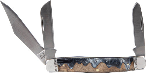 ABKT Roper Lahar Series 3-Blade Stockman 3.25" Wood Resin Handle Pocket Knife