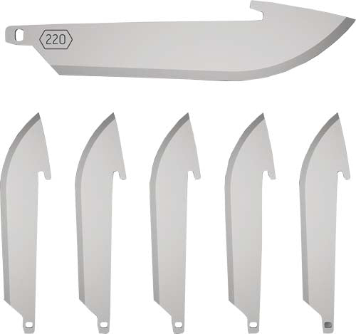 Outdoor Edge 2.2" Drop Point Replacement Blade Pack 6 Stainless Steel Blades