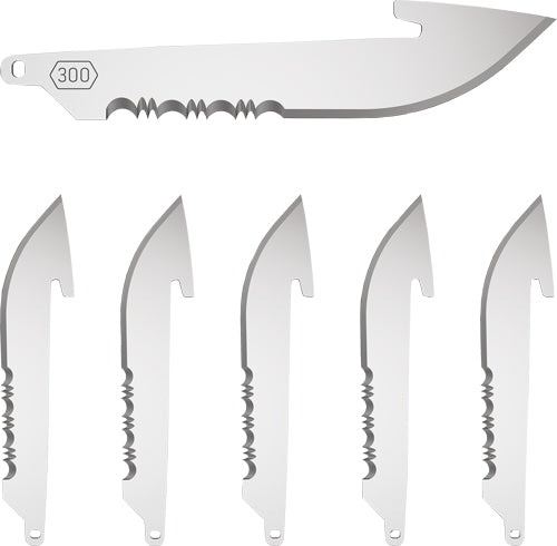Outdoor Edge 3" Serrated Drop Point Black Replacement Blade 6-Pack