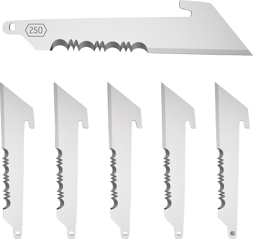 Outdoor Edge 2.5" Serrated Utility Black Replacement Blade 6-Pack