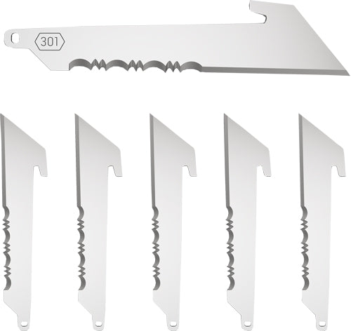 Outdoor Edge 3" Serrated Utility Black Replacement Blade 6-Pack