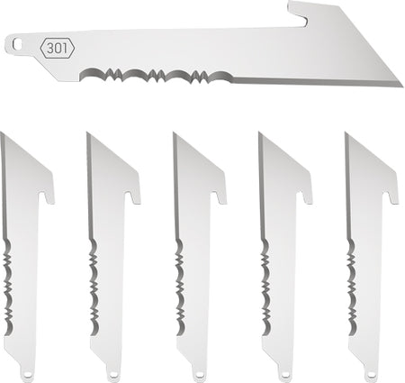 Outdoor Edge 3" Serrated Utility Black Replacement Blade 6-Pack