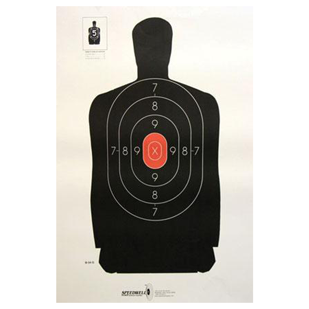 Speedwell Police Silhouette Paper Target Orange 100-Pack