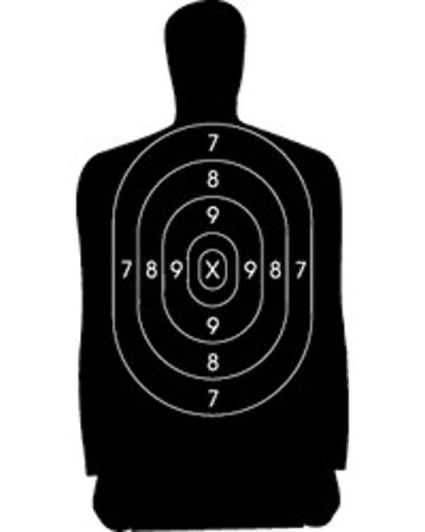Speedwell Official NRA Police Qualification Silhouette Target Reduced 25 yd 500 Pack