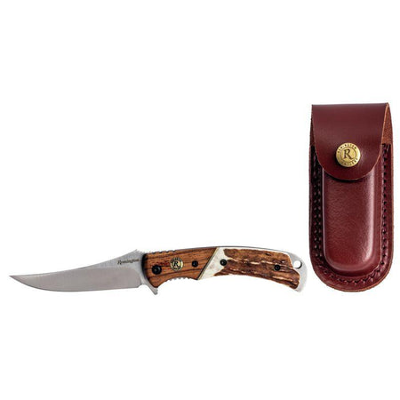 Remington Guide Series Folding Knife 4-Inch Blade with Leather Sheath