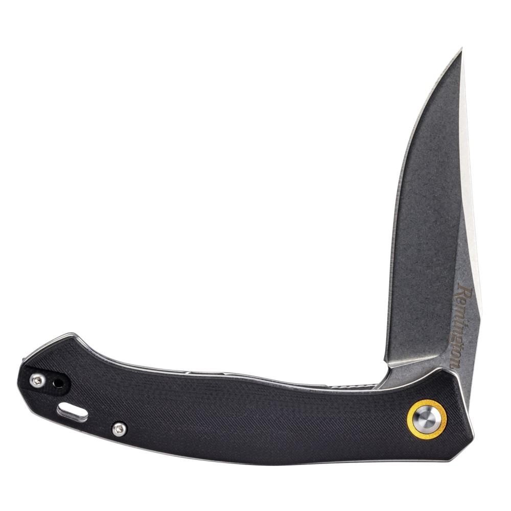 Remington EDC Liner Lock Folding Knife 4.5" Clip Point Blade Black G10 Handle