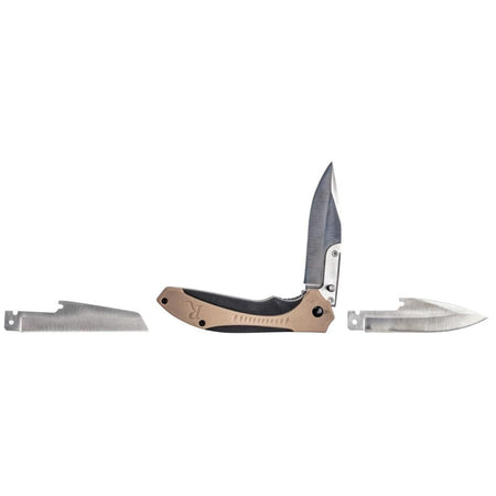Remington RXB Liner Lock Folding Pocket Knife 4.5" Multi Blade Tan and Black