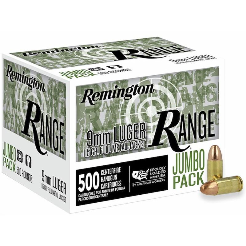 Remington Range Jumbo Pack 9mm Luger / Parabellum 115 gr FMJ ammo