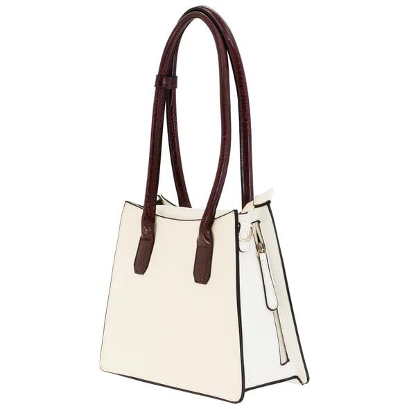 Cameleon Myla Concealed Carry Purse White Vegan Leather Tote