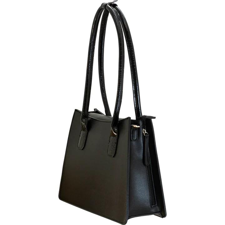 Cameleon Myla Concealed Carry Tote Purse Black Vegan Leather