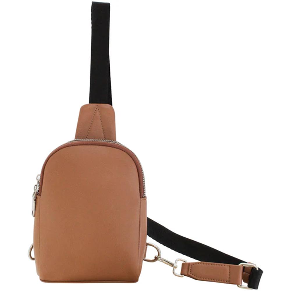 Cameleon Stav Concealed Carry Sling Pack Purse Tan Leather