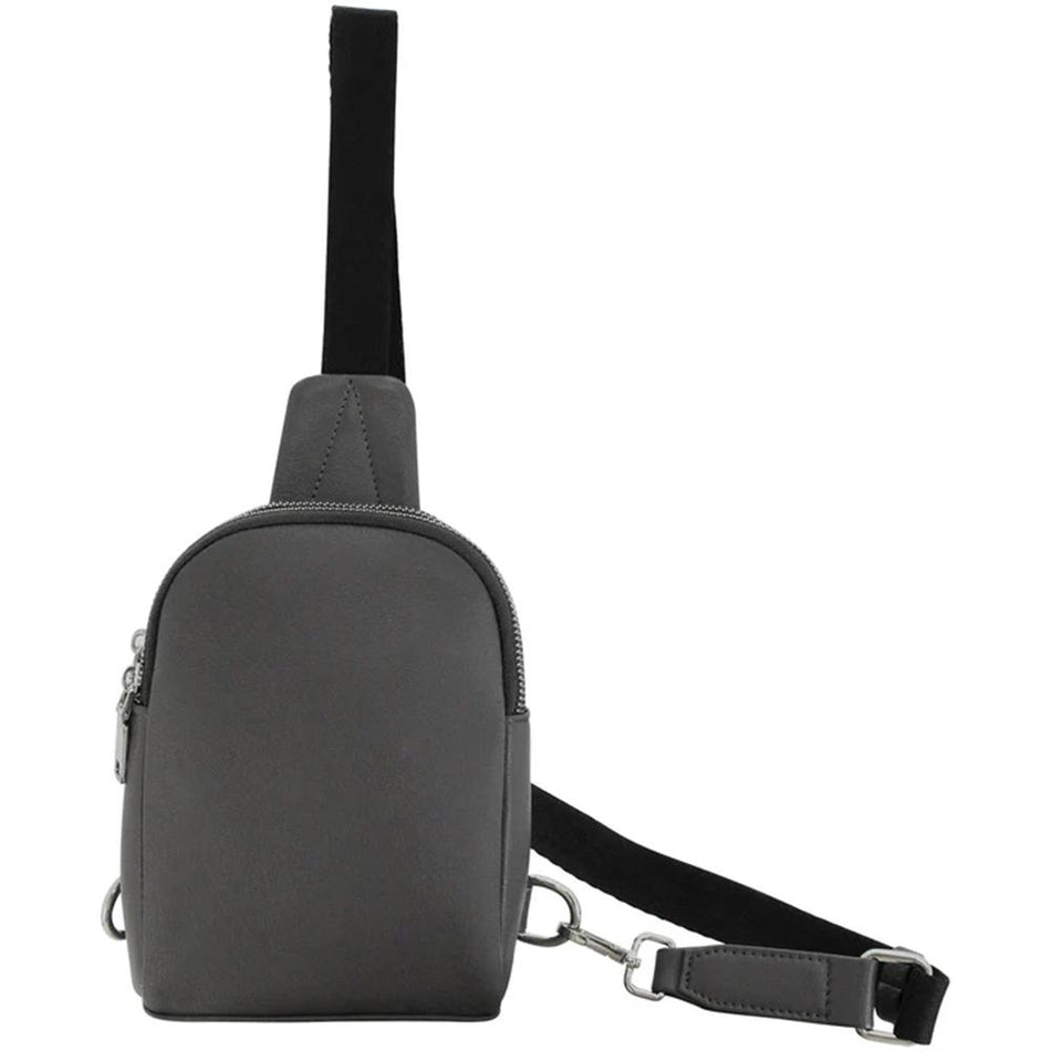 Cameleon Stav Sling Pack Concealed Carry Leather Purse Black
