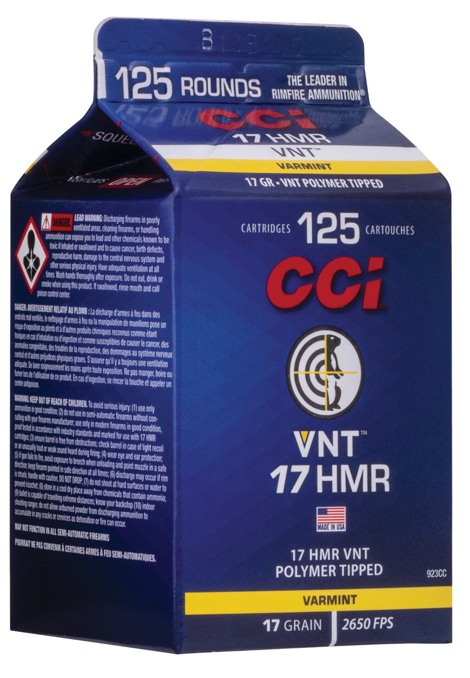 CCI 923CC VNT Varmint Tipped  17 Grain .17 HMR
