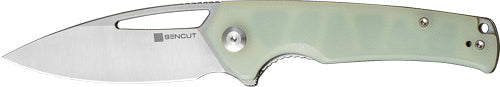SENCUT Mims Folding Knife 3.48" Satin Blade Natural G10 Handle Liner Lock