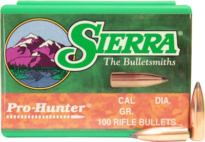 Sierra .30 Caliber .308 180gr RN Pro-Hunter Reloading Bullets 100-Pack