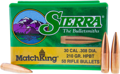 Sierra .30 Caliber .308 210gr Hollow Point Boat Tail Match Bullets 50-Pack