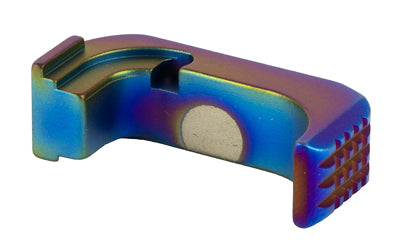 Shield Arms Premium Mag Release for Glock 43X/48, Peacock Rainbow Finish, Right Hand G43X-PRM-PBF-RH