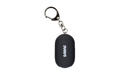 SABRE 2-in-1 Personal Alarm with 130dB Siren and 20-Lumen LED Light, Snap Hook, Black