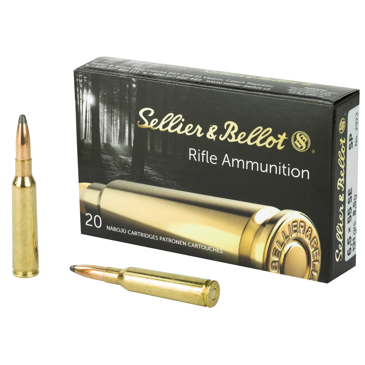 Sellier & Bellot (S&B) SB6555A  Soft Point SP 131 Grain 6.5x55mm Swedish