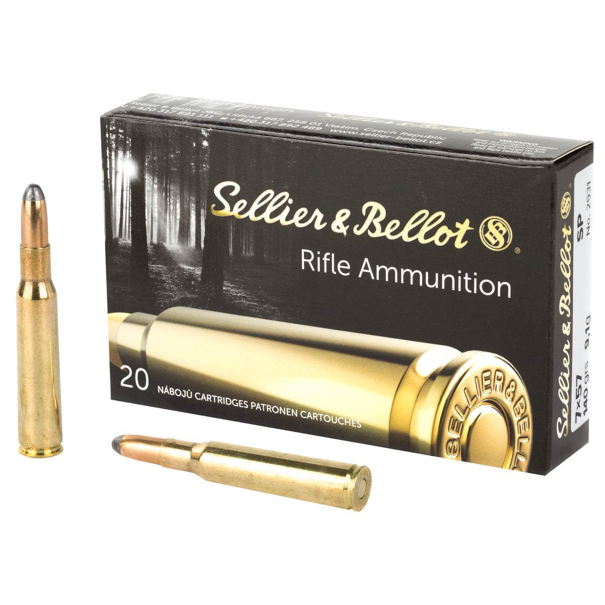 Sellier & Bellot (S&B) SB757B  Soft Point SP 140 Grain 7x57mm Mauser