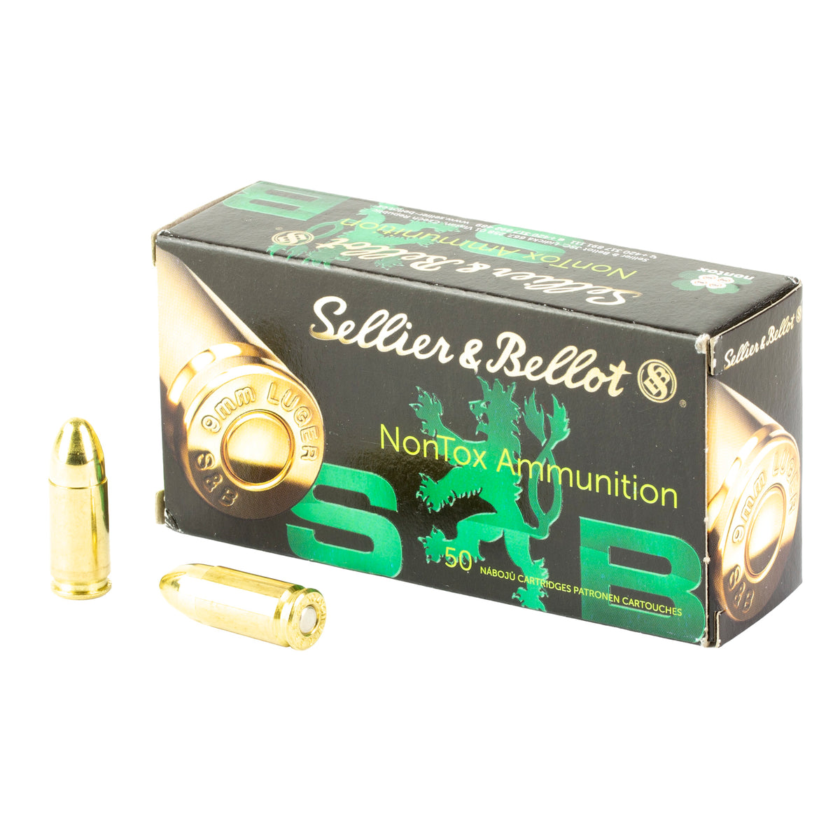 Sellier and Bellot NonTox 9mm Luger / Parabellum 124 gr FMJ ammo