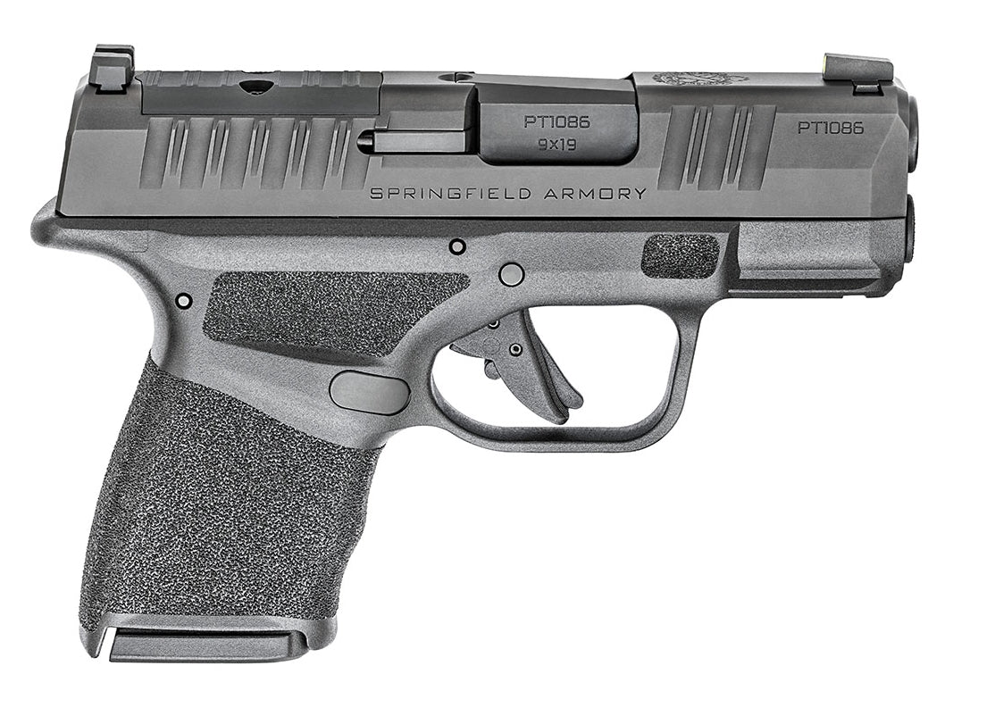Springfield Armory HC9319BOSPLC Hellcat OSP Micro-Compact 9mm Luger 10+1, 3" Black Melonite Hammer Forged Barrel, Black Melonite Optic Ready/Serrated Steel Slide, Adaptive Textured Grip